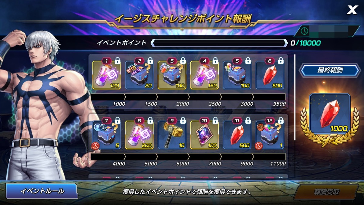 イージスチャレンジポイント報酬